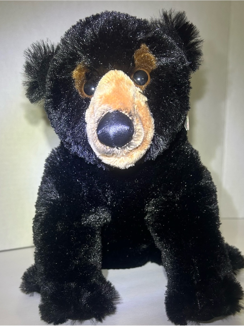 Black Plush Bear Stuffed Animal - Soft Cuddly Toy